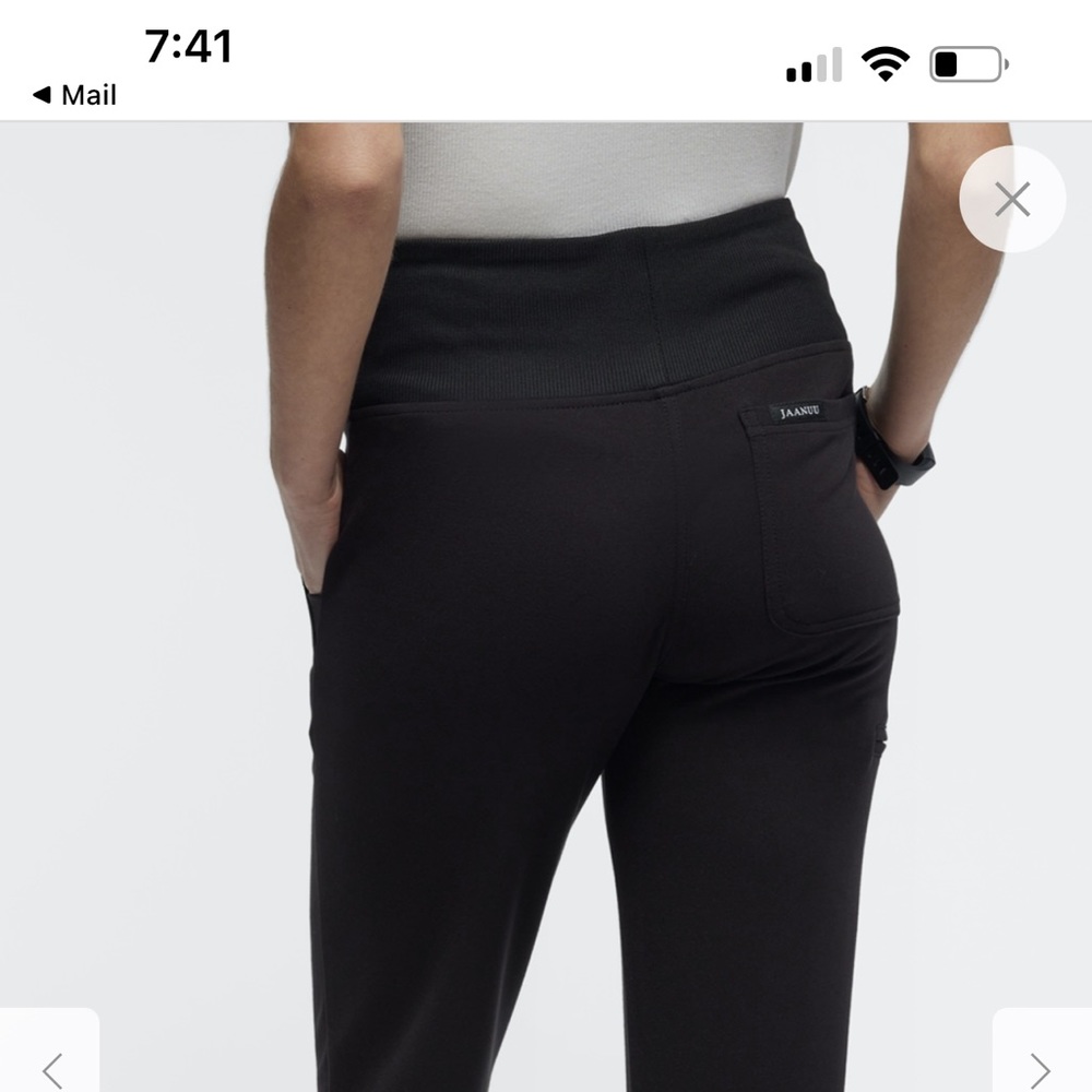 Jaanuu Women's Rib Band High Waisted Jogger Scrub